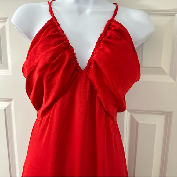 Delfi Collective x Free People Long Red Halter Style Dress Medium - Picture 6 of 8